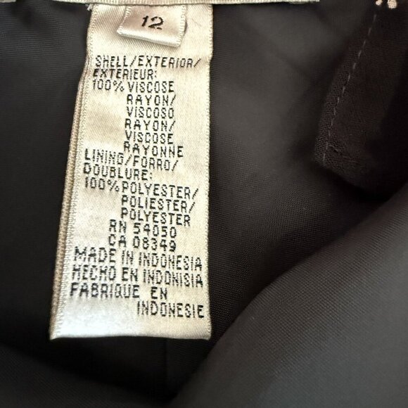 Evan-Picone Dress Black Sleeveless Midi Asymmetrical Dot Print Viscose - Picture 8 of 8